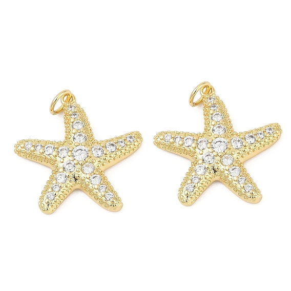 Латунные микро проложить кубического циркония подвески, прелести морская звезда, с целью перехода в кольце, без кадмия и без свинца, прочное покрытие, стойки покрытие