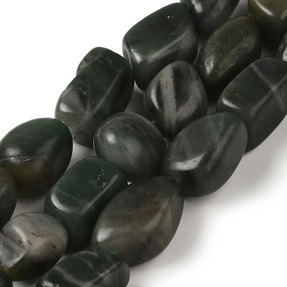 Natürliche afrikanische Jade Perlen Stränge, Nuggets, getrommelt Stein