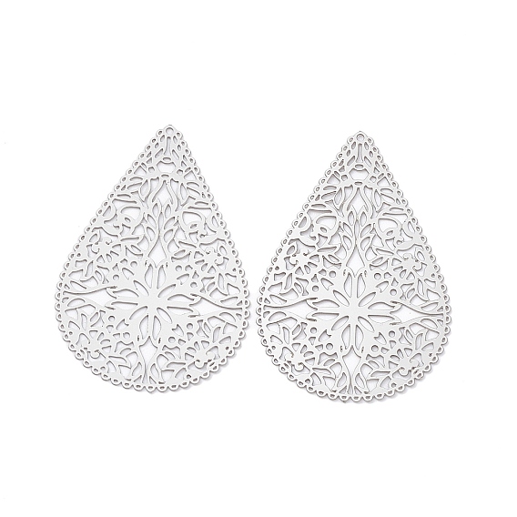 201 подвески из нержавеющей стали, гравированные металлические украшения, слеза