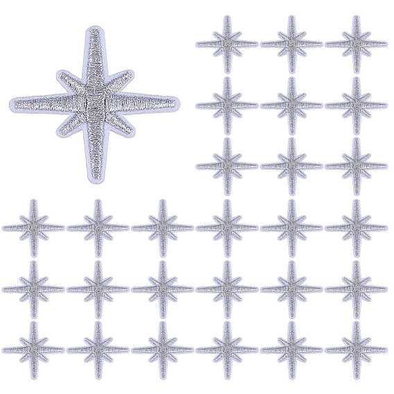 80 шт. Компьютеризированная вышивка на ткани утюгом / пришивание заплат, аппликация, аксессуары для костюма, восемь звезда