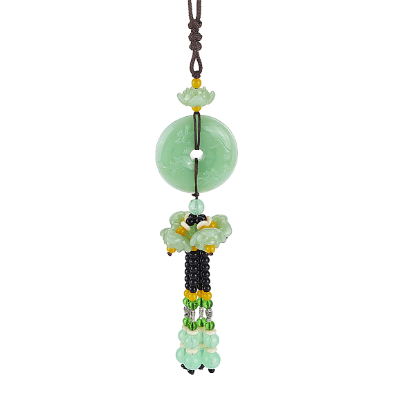 Glass Pendant Decorations, Imitation Green Jade Car Hanging Ornament