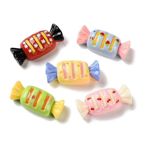 Непрозрачные кабошоны из смолы, конфеты