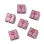 Handmade Lampwork Beads, Square with Mushroom