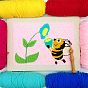 Набор для вышивки пчелиным пуансоном, в том числе инструкции, ткань для вышивания в рамке из массива дерева, пластиковая игла и 10 цветные нитки