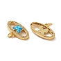 Brass Micro Pave Cubic Zirconia with Synthetic Opal Pendants, with Jump Ring, Oval with Butterfly