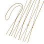 Cadenas deslizantes ajustables de acero inoxidable para la fabricación de collares tipo lariat, con granos de cobre amarillo