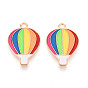 Подвески из сплава с эмалью цвета радуги, подвески на воздушном шаре, золотой свет