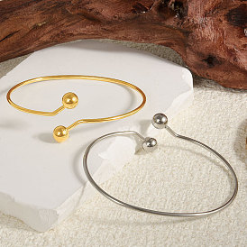 Европейский стиль 304 браслеты-манжеты из нержавеющей стали, браслеты с крутящим моментом для женщин