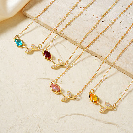 Модные латунные подвески в виде цветка тюльпана с кубическими цирконами в форме паве для женщин, золотые