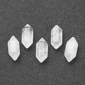 Perles de cristal de quartz naturel sans trou, pierres de guérison, baguette magique de thérapie de méditation d'équilibrage d'énergie de reiki, point double terminé, pour création de fil enroulé pendentifs 