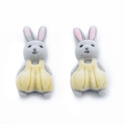 Opaque Resin Cabochons, Flocky Rabbit