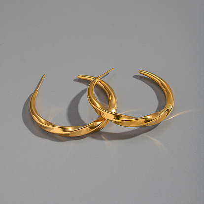 Серьги-гвоздики в форме буквы С из нержавеющей стали