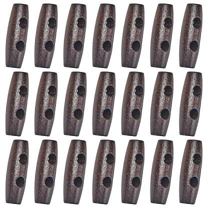30botones de madera natural, botones de palanca de bocina, 2 agujero, para coser accesorios