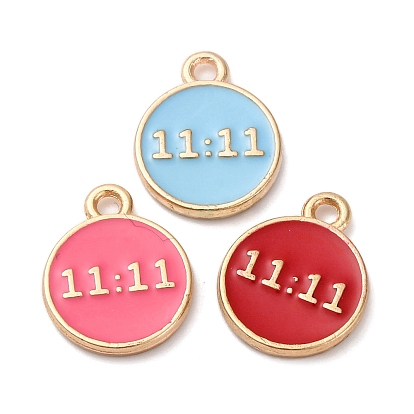 Сплав эмали прелести, золотой плоский круг с счастливым числом 11:11 талисман