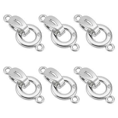 6шт. латунные микропаве прозрачные кубические цирконии складные застежки