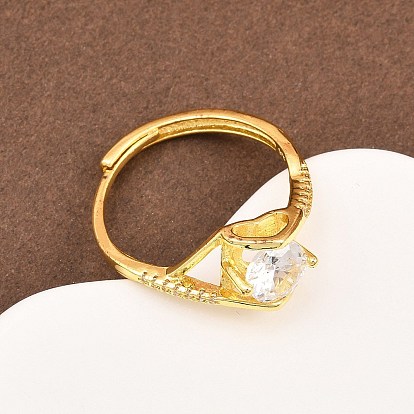 Манжеты из латуни с микро паве кубический цирконий для женщин, долговечный, стойки покрытие