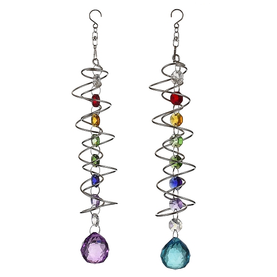 201 подвесные украшения из нержавеющей стали, со стеклянной подвеской, для украшения двора и сада