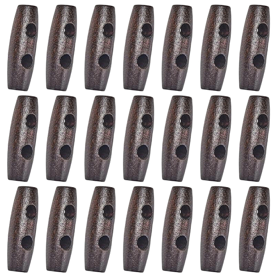 30botones de madera natural, botones de palanca de bocina, 2 agujero, para coser accesorios