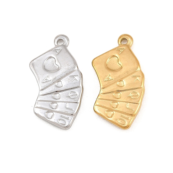 304 Stainless Steel Pendants, Playing Card Charms