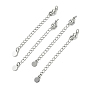 SHEGRACE Brass Curb Chain Extender, End Chains with Lobster Claw Clasps and Flat Round Charms, Cadmium Free & Nickel Free & Lead Free