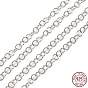 925 Sterling Silver Round Cable Chains, Soldered