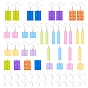 DIY Dangle Earring Making Kits, Plastic Building Blocks Pendants and Platinum Plated Brass Earring Hooks