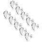304 Stainless Steel Stud Earring Settings, with Loop & Ear Nuts, Earring Backs, Heart