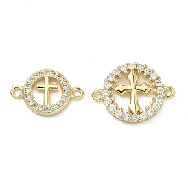 Кольцо религиозного культа из латуни с микропаве из прозрачных кубических цирконий и подвесками-соединителями