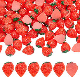 80шт. смоляные декодированные кабошоны, клубника