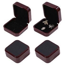 Cajas para gemelos de plástico y cuero sintético, con interior de terciopelo, plaza