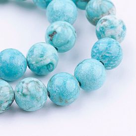 Естественно Howlite шарик нити, окрашенная и подогревом, круглые