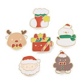 Christmas Theme Cartoon Alloy Brooches, Enamel Pins