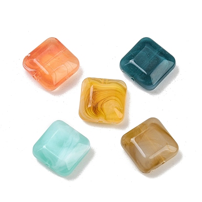 Непрозрачные акриловые бусины, квадратный, граненые