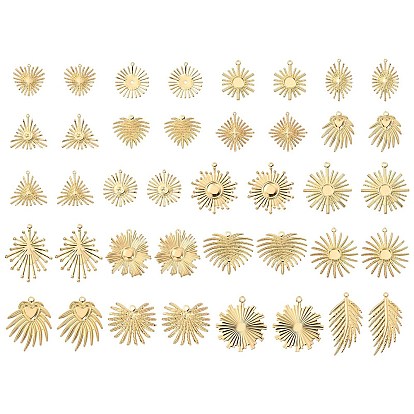 DIY Pendant Making Finding Kit, Including Iron Pendants & Pendants Cabochon Settings, Cadmium Free & Lead Free