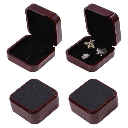Cajas para gemelos de plástico y cuero sintético, con interior de terciopelo, plaza