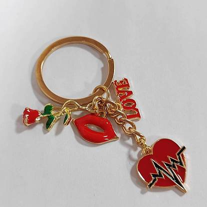 Llavero de aleación de esmalte, con anillos de hierro