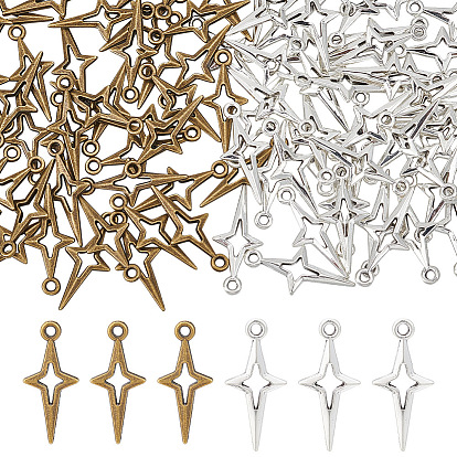 100шт 2 подвеска из цветного сплава, звезда