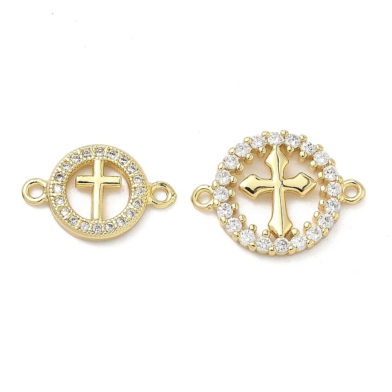 Кольцо религиозного культа из латуни с микропаве из прозрачных кубических цирконий и подвесками-соединителями