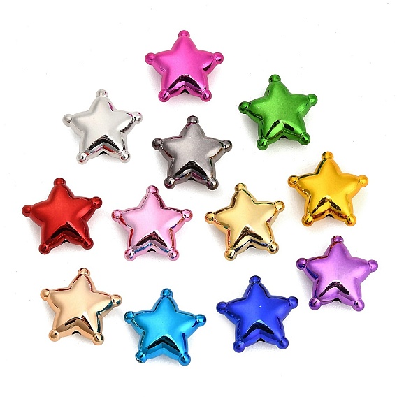 UV Plating Acrylic Beads, Star