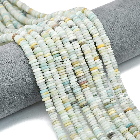 Нити бусины из матового натурального цветка амазонита, рондель