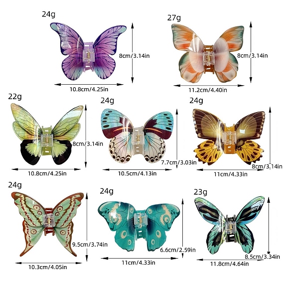 Акриловые коготь заколки, бабочка