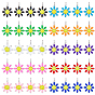 60Pcs 10 Colors Ion Plating(IP) 304 Stainless Steel Charms, with Enamel, Flower