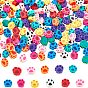 5 Strands Handmade Polymer Clay Beads Strands, for DIY Jewelry Crafts Supplies, Dog Paw Print