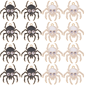 20шт 2 цвета подвески из эмалированного сплава с покрытием, золотые, очарование паука