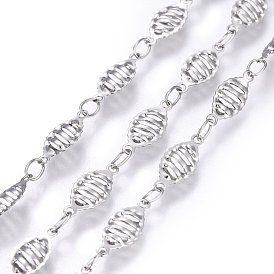 304 Stainless Steel Link Chains, Soldered, Oval