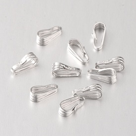 Sterling Silver Pendant Bails, 7.5x3.5x2.6mm, Hole: 2x6mm, about 809pcs/100g