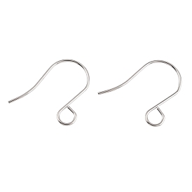 100Pcs 316 Stainless Steel French Earring Hooks, Flat Earring Hooks, Ear Wire, with Horizontal Loop
