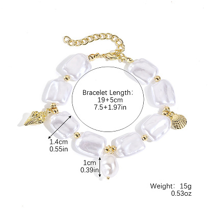 Браслеты из сплава и искусственного жемчуга для женщин, с Переключить застежками