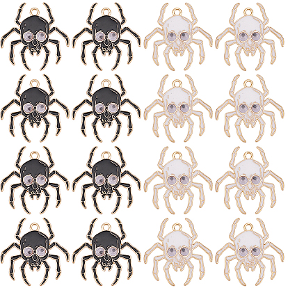 20шт 2 цвета подвески из эмалированного сплава с покрытием, золотые, очарование паука