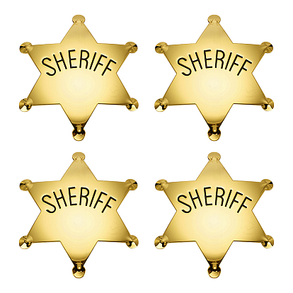 4 шт. железные броши-значки для рюкзака, звезда со словом шериф